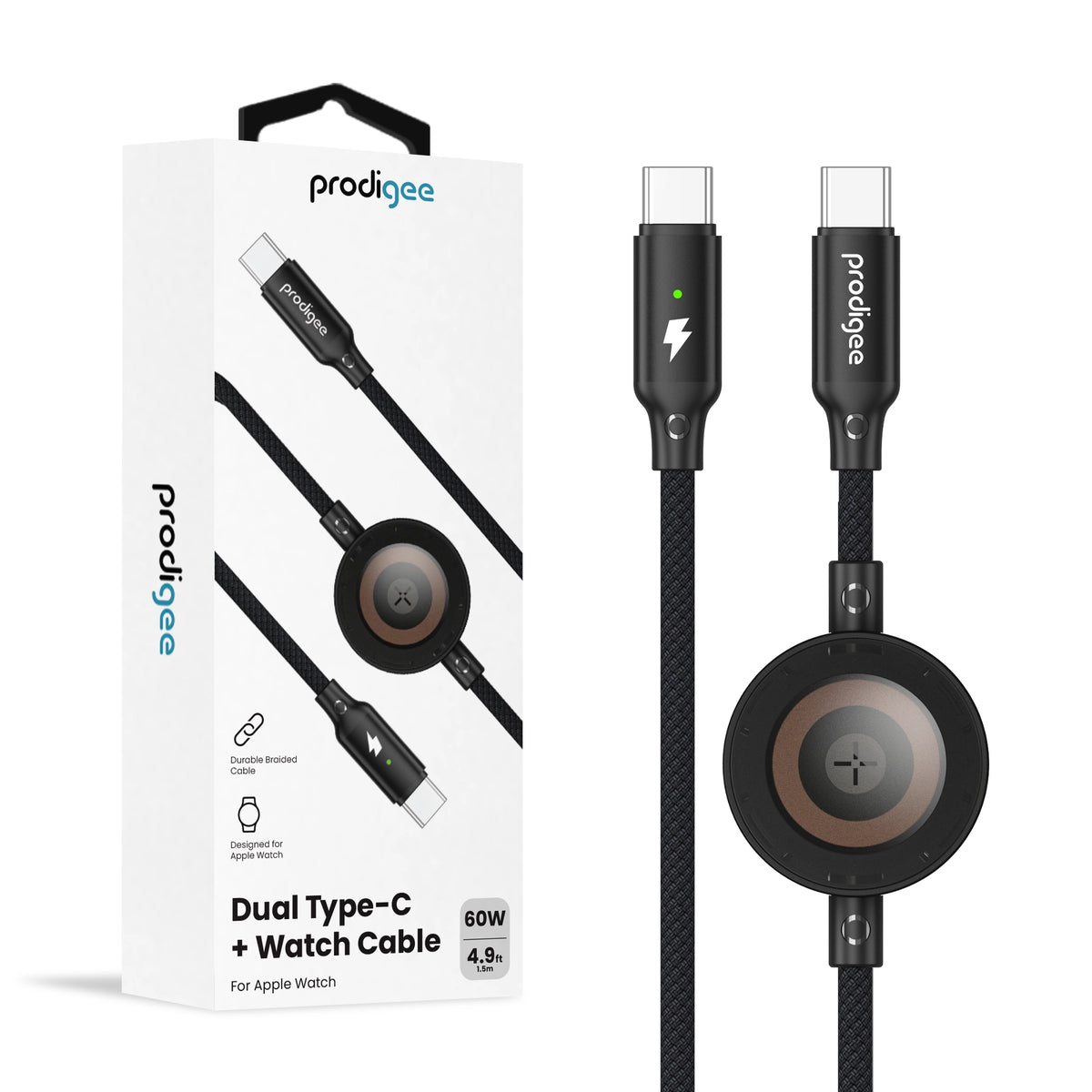 Enegree Dual Type-C + Watch Cable for Apple watch