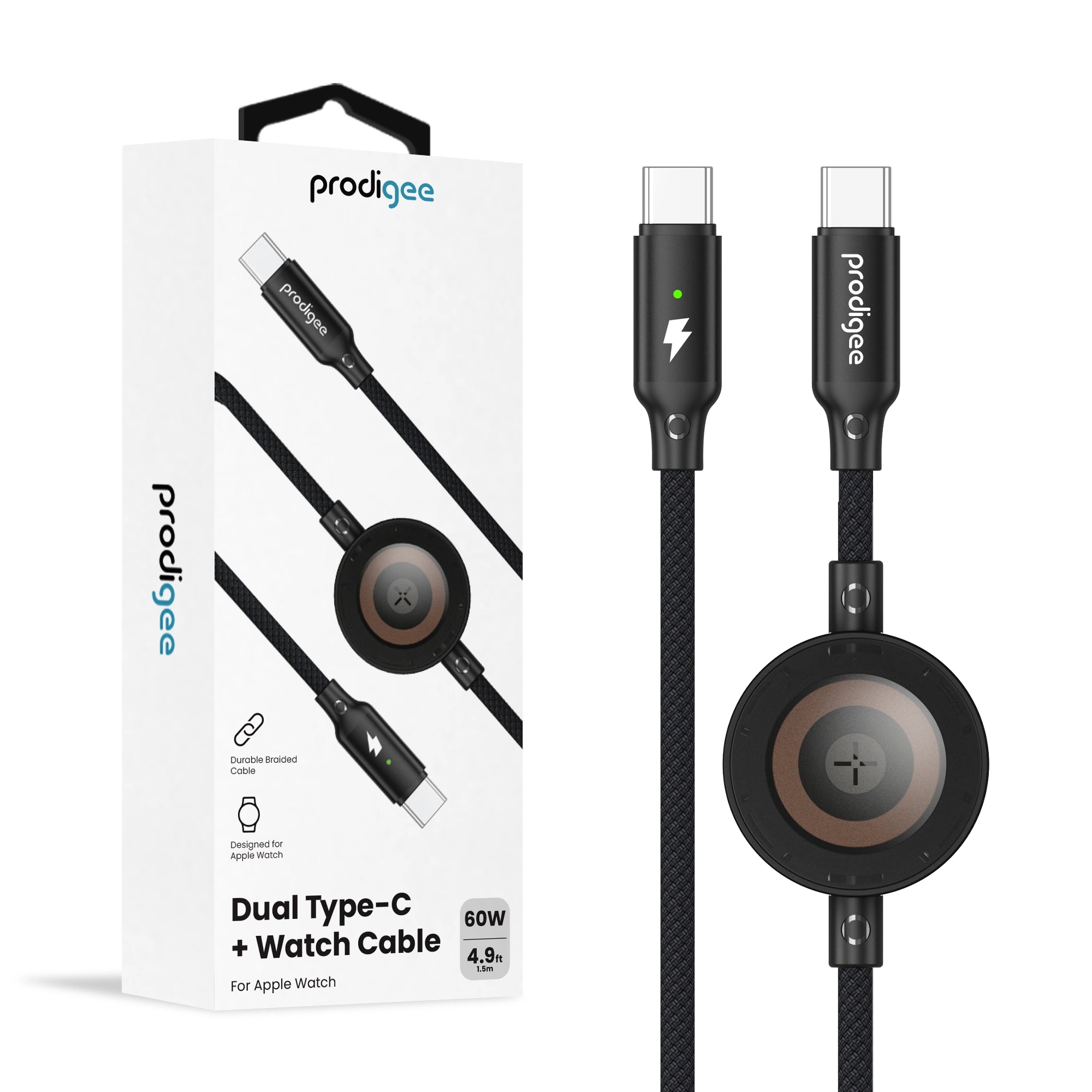 Enegree Dual Type-C + Watch Cable for Apple watch