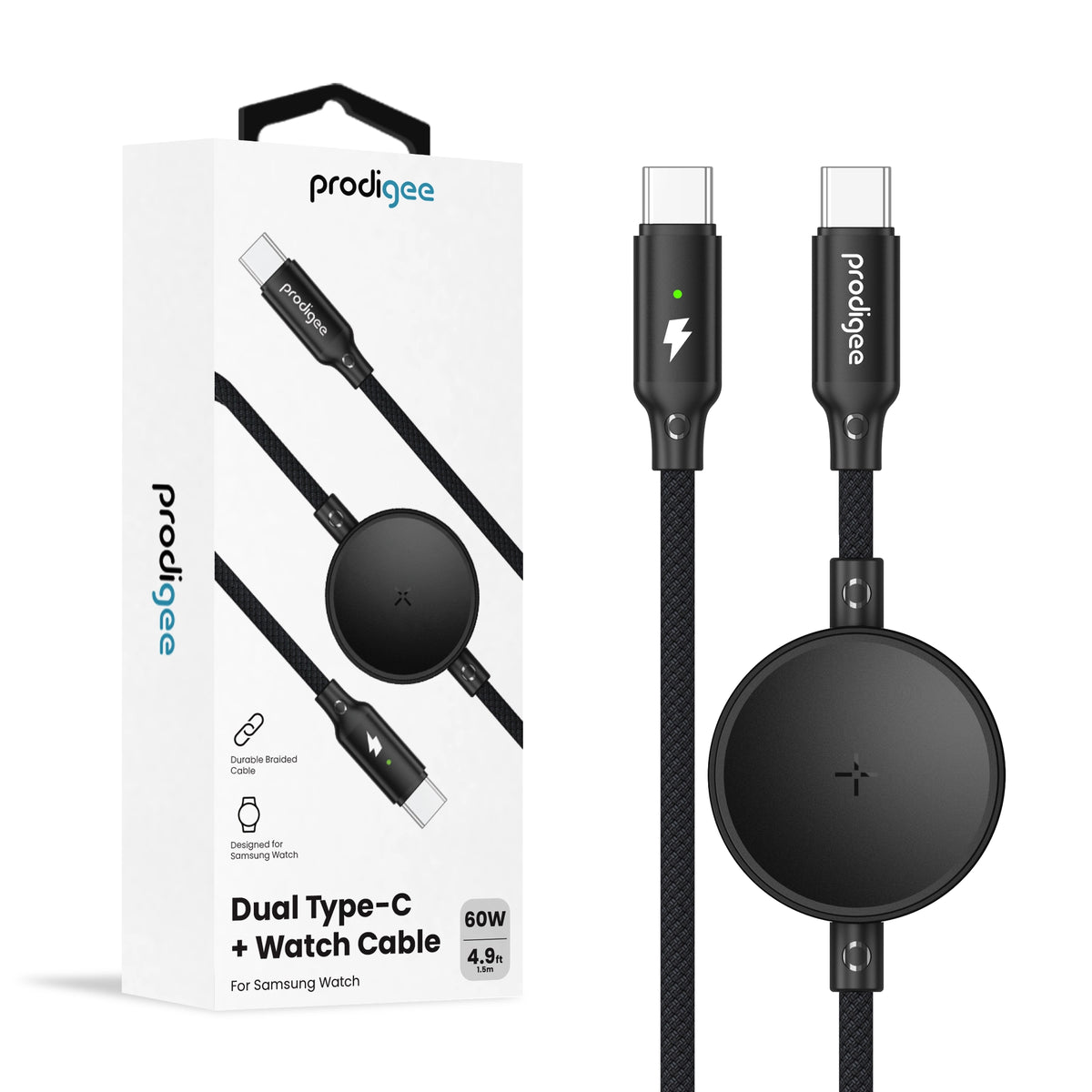 Enegree Dual Type-C + Watch Cable for Samsung watch